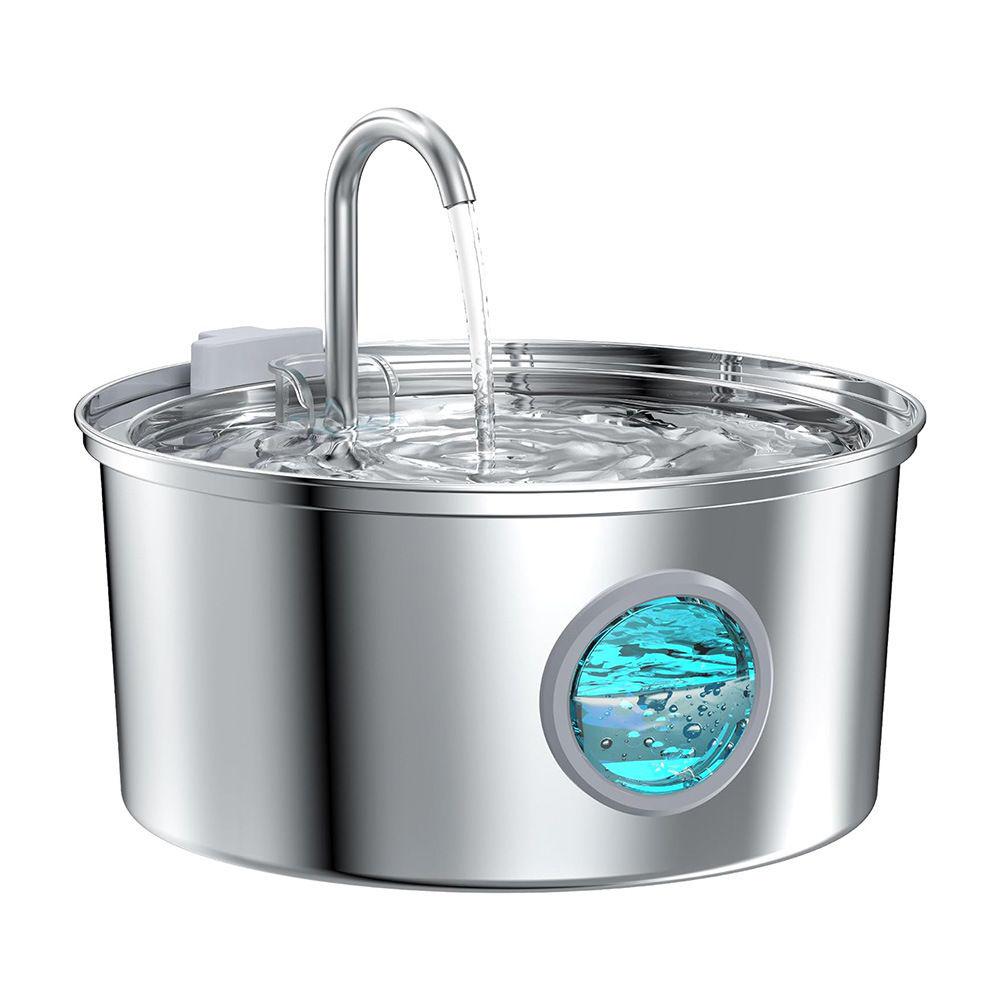 PETNEED Automatic Water Fountain 3.2L Stainless Steel Quiet Operation for Pets