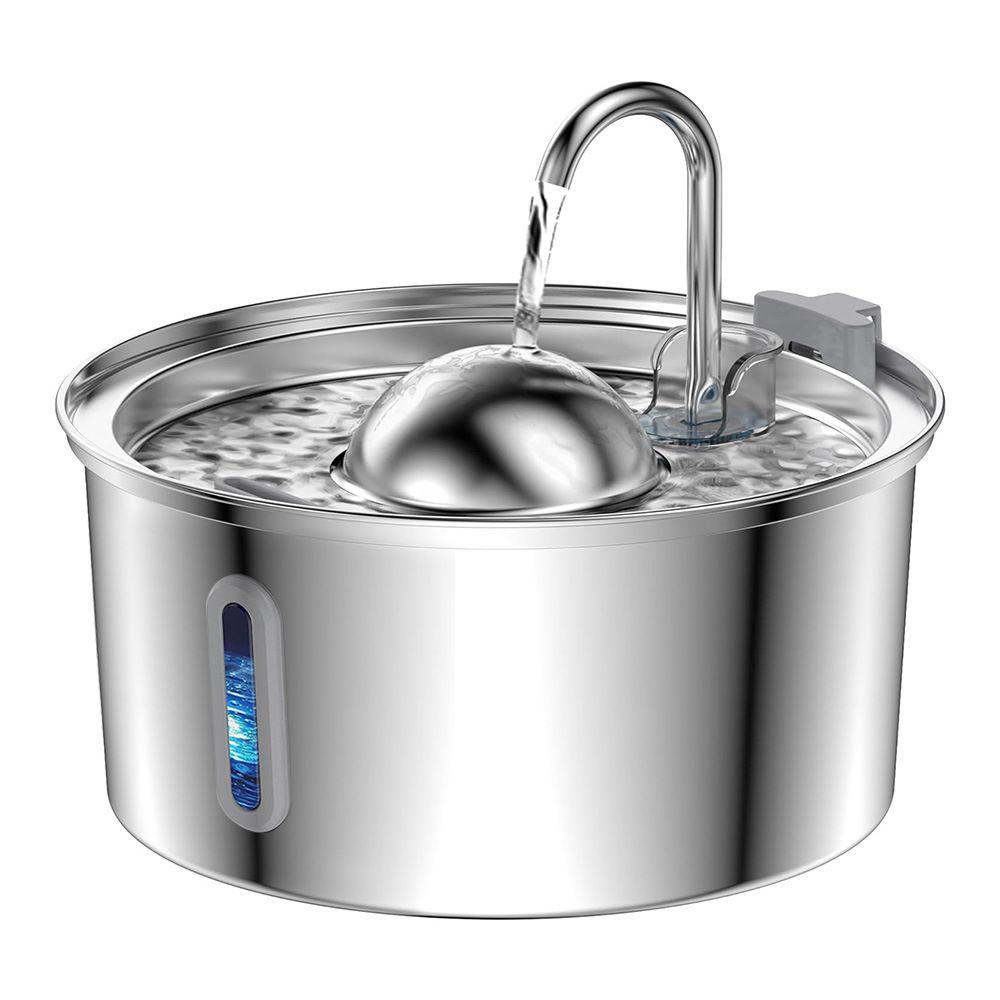PETNEED Smart Stainless Steel Pet Fountain 3.2L Quiet & Filtered for Indoor Cats Dogs