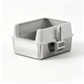 PETNEED Stainless steel cat litter box large size easy to clean For 2-3 cats