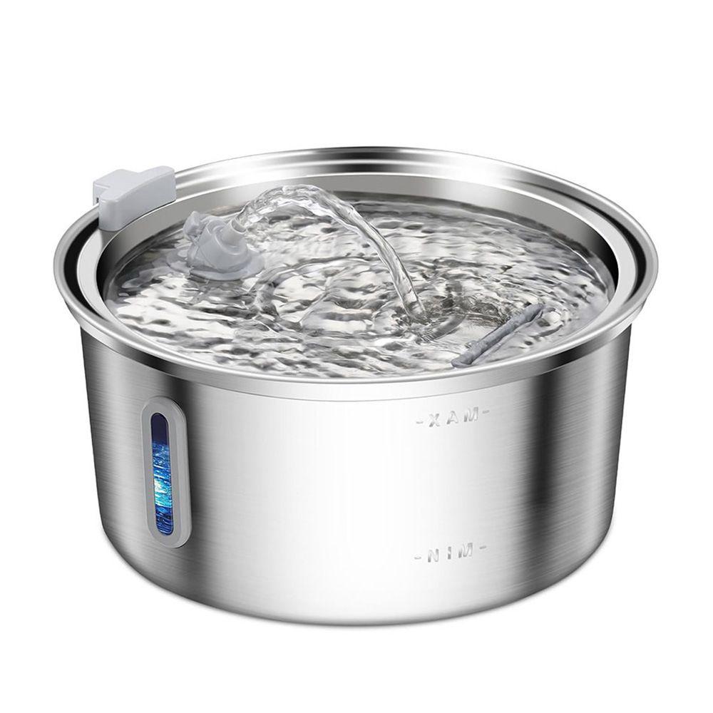 PETNEED Smart Cat Dog Fountain 3.2L Stainless Steel Visible Level for Indoor