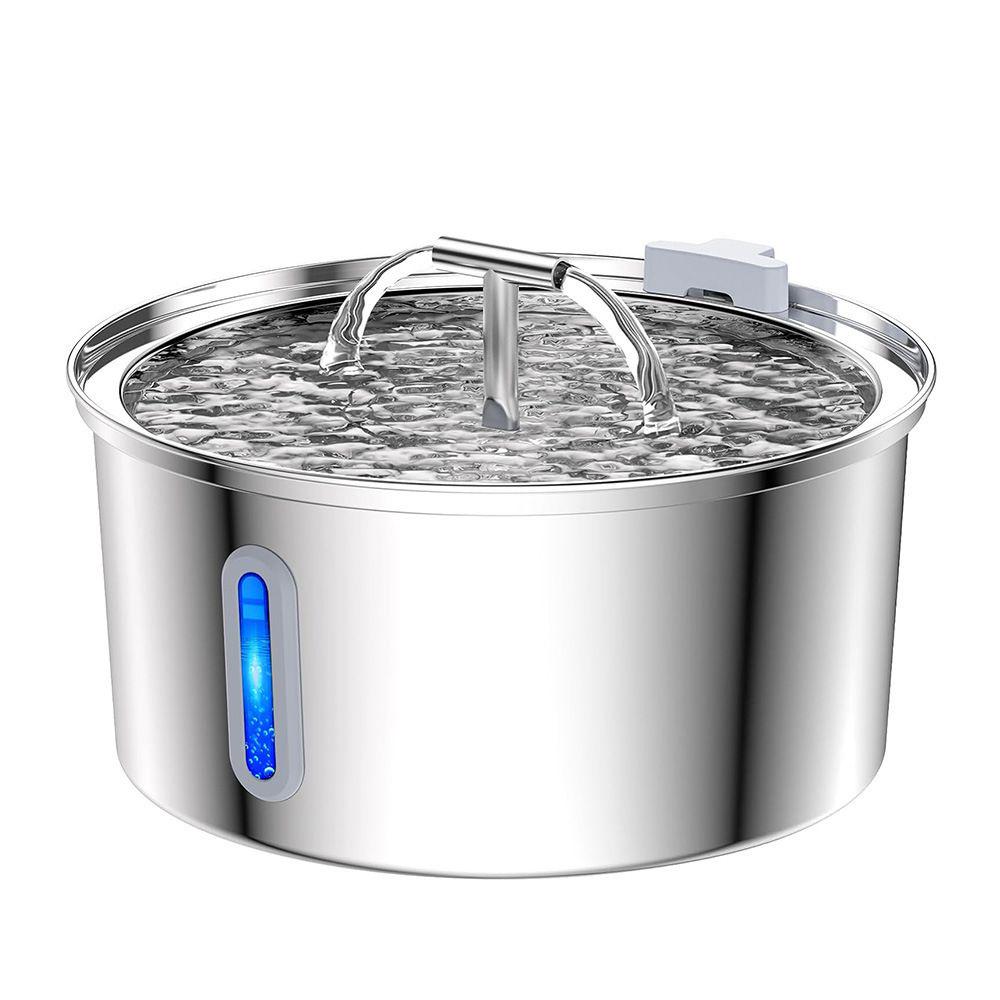 PETNEED Smart Cat Water Fountain, 3.2L Stainless Steel Fresh Flow for Multi-Pet Homes