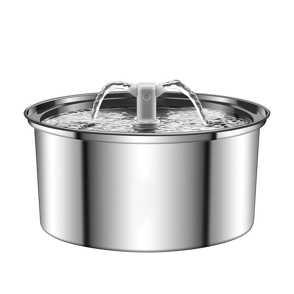 PETNEED Smart Cat Dog Fountain 3.2L Stainless Steel Filtered & Easy Clean for Indoor