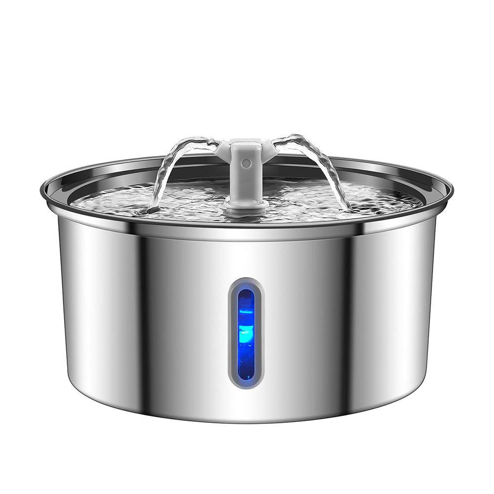 PETNEED Smart Stainless Steel Water Fountain 3.2L BPA-Free & Fresh Flow for Multi-Pet