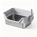 PETNEED Stainless steel cat litter box large capacity easy to clean for 2-3 Cats