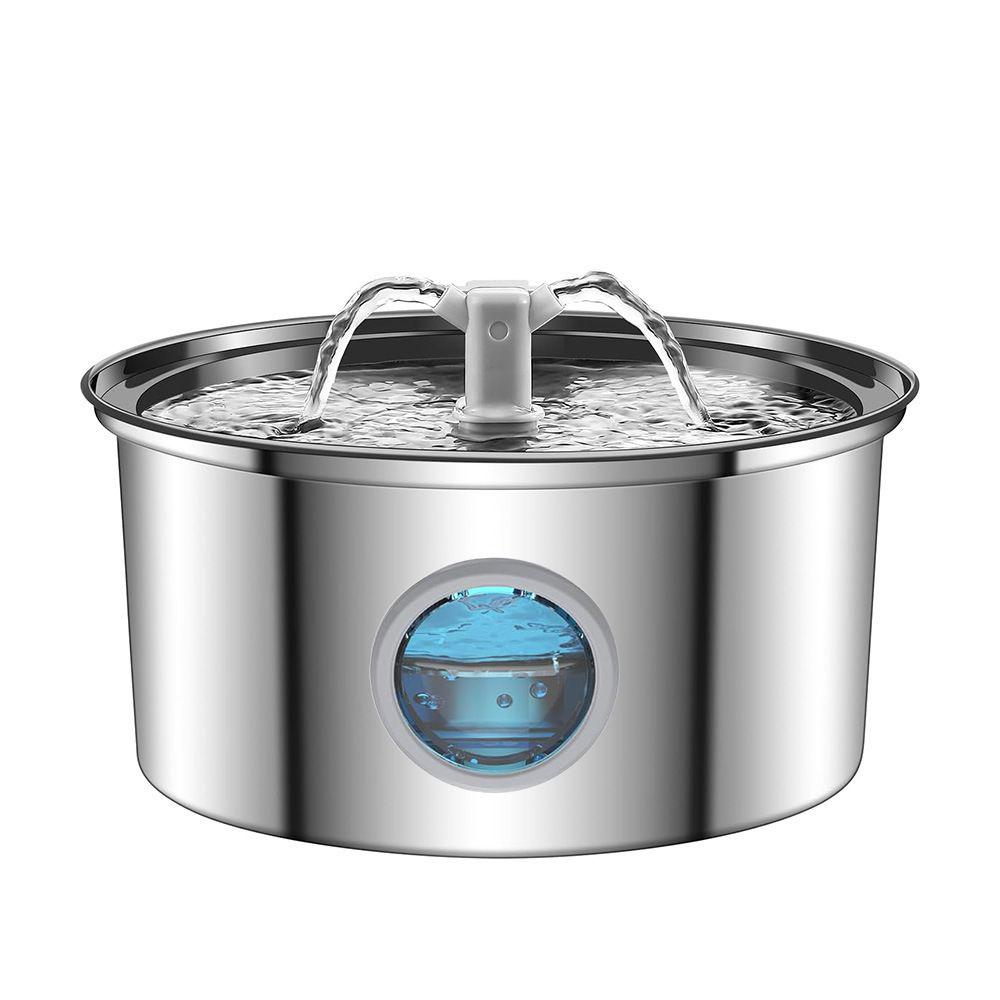 PETNEED Smart Cat Water Fountain 3.2L Stainless Steel Recirculating & Durable for Pets