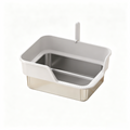 PETNEED Stainless steel cat litter box Side-loading for 2-3 cats