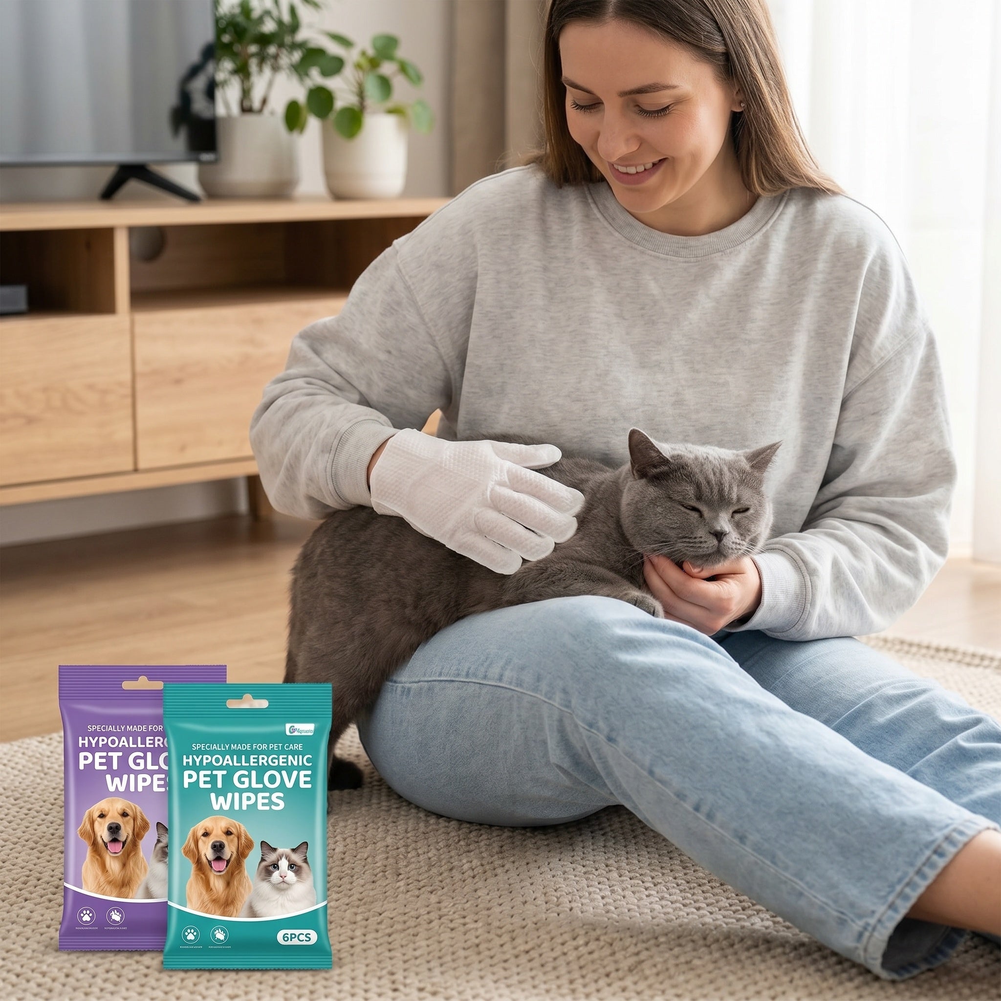 Pet Cleaning Wipes Gloves