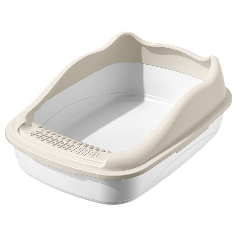 PETNEED Plastic cat litter box Large size Anti-splash protection Indoor Use