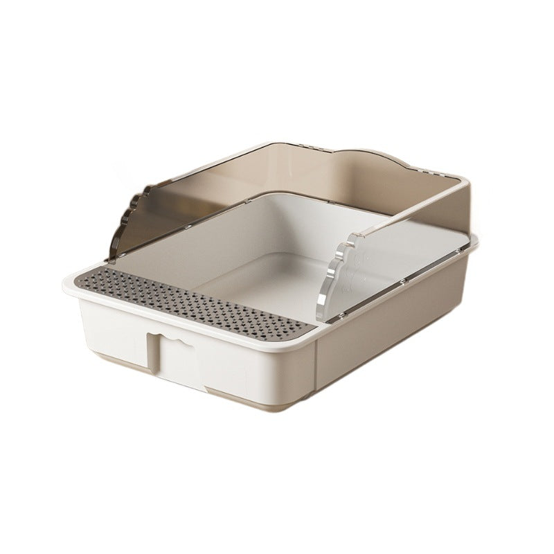 PETNEED Open-top cat litter box large size Sand-proof belt Indoor Use