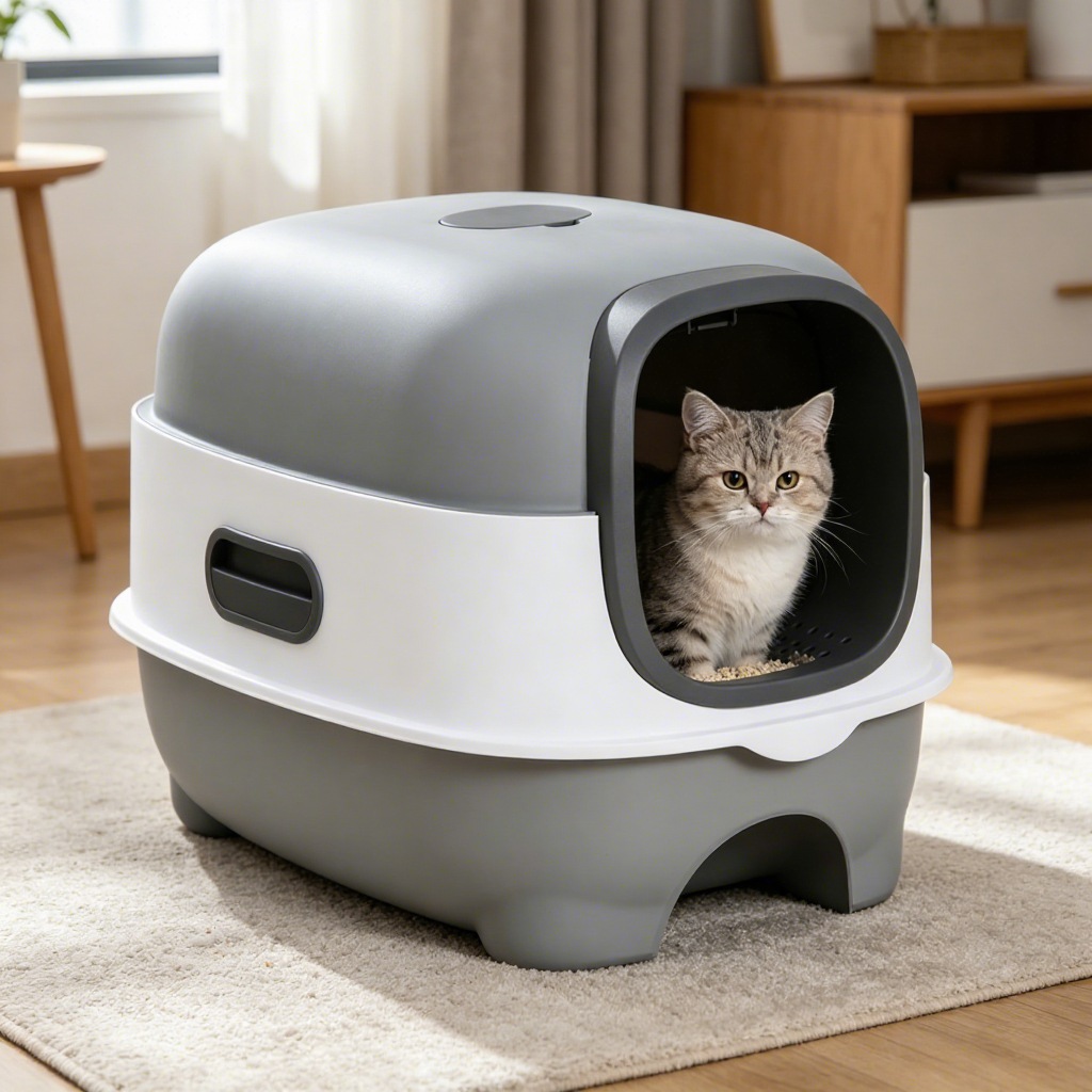 PETNEED Fully enclosed cat litter box large size sterilize Indoor Use