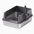 PETNEED Stainless steel cat litter box Sand-proof belt large size For 2-3 cats