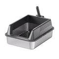PETNEED Stainless steel cat litter box Non-stick bottom large size for 2-3 cats
