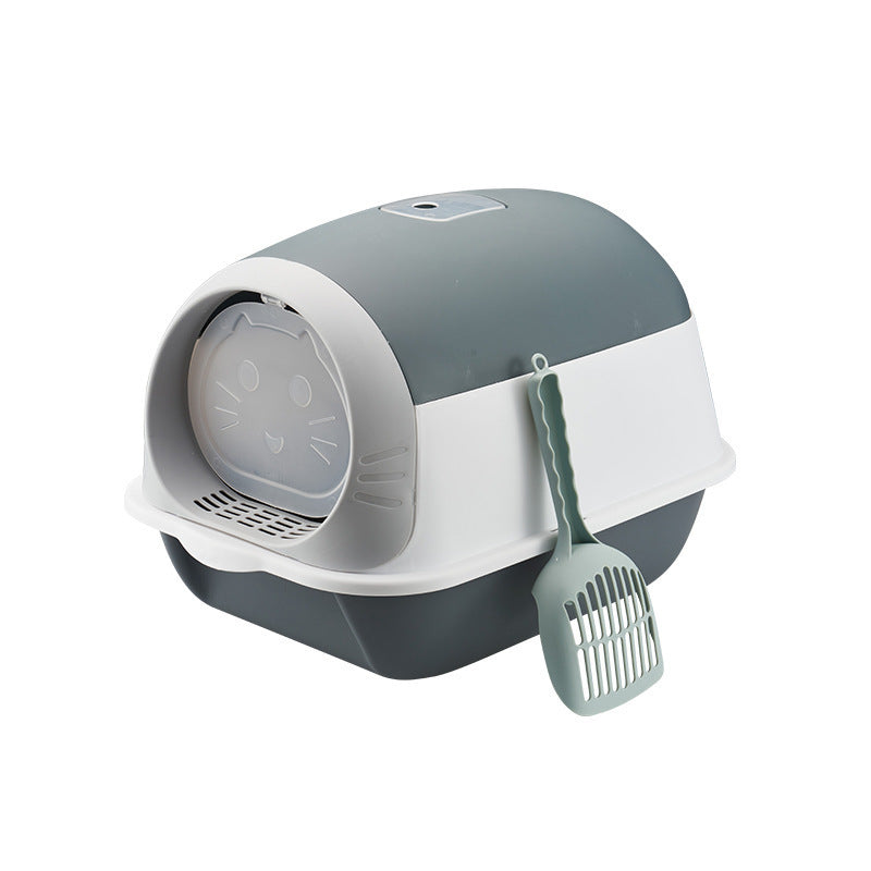 PETNEED Plastic cat litter box large size easy to clean Indoor Use